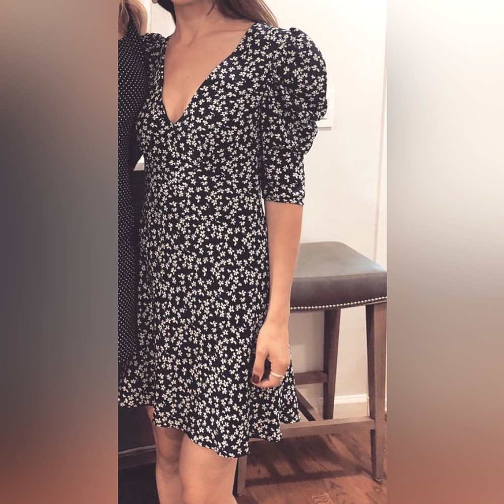Saloni Blue & White Flower Dress